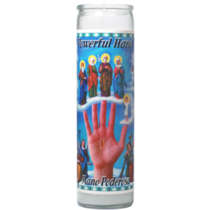 DAKAR VELADORA MANO PODEROSA POWERFUL HAND WHITE